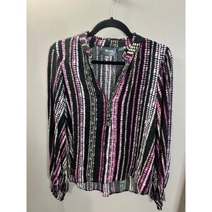 Maeve Anthropologie Pink Dotted Balloon Sleeve Colette Peasant Boho Chic Blouse